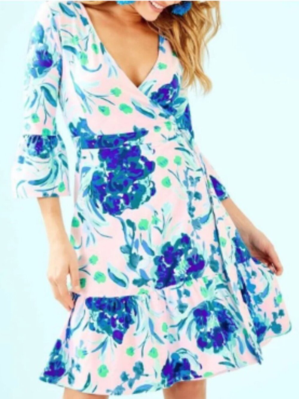 Misha Wrap Dress by Lilly Pulitzer in "Pink Tropics Sweet Pea" L